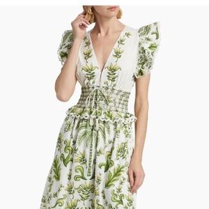 Farm Rio xs Green Floral Dress